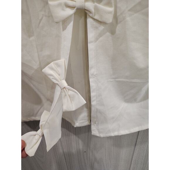 MILK & HONEY Ivory cap sleeve with ruffles blouse top Size S Feminine - Picture 5 of 10